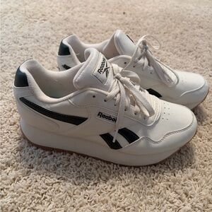 Reebok White Sneakers with Black Accents